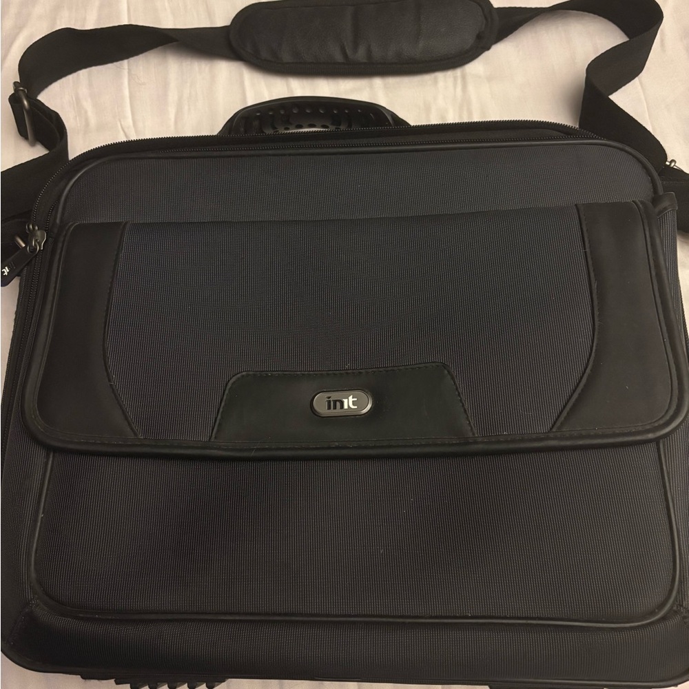 INIT Men's Black and Gray Laptop Bag